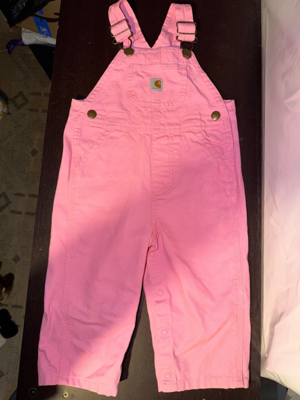 Pink Carhartt overalls, 12 month